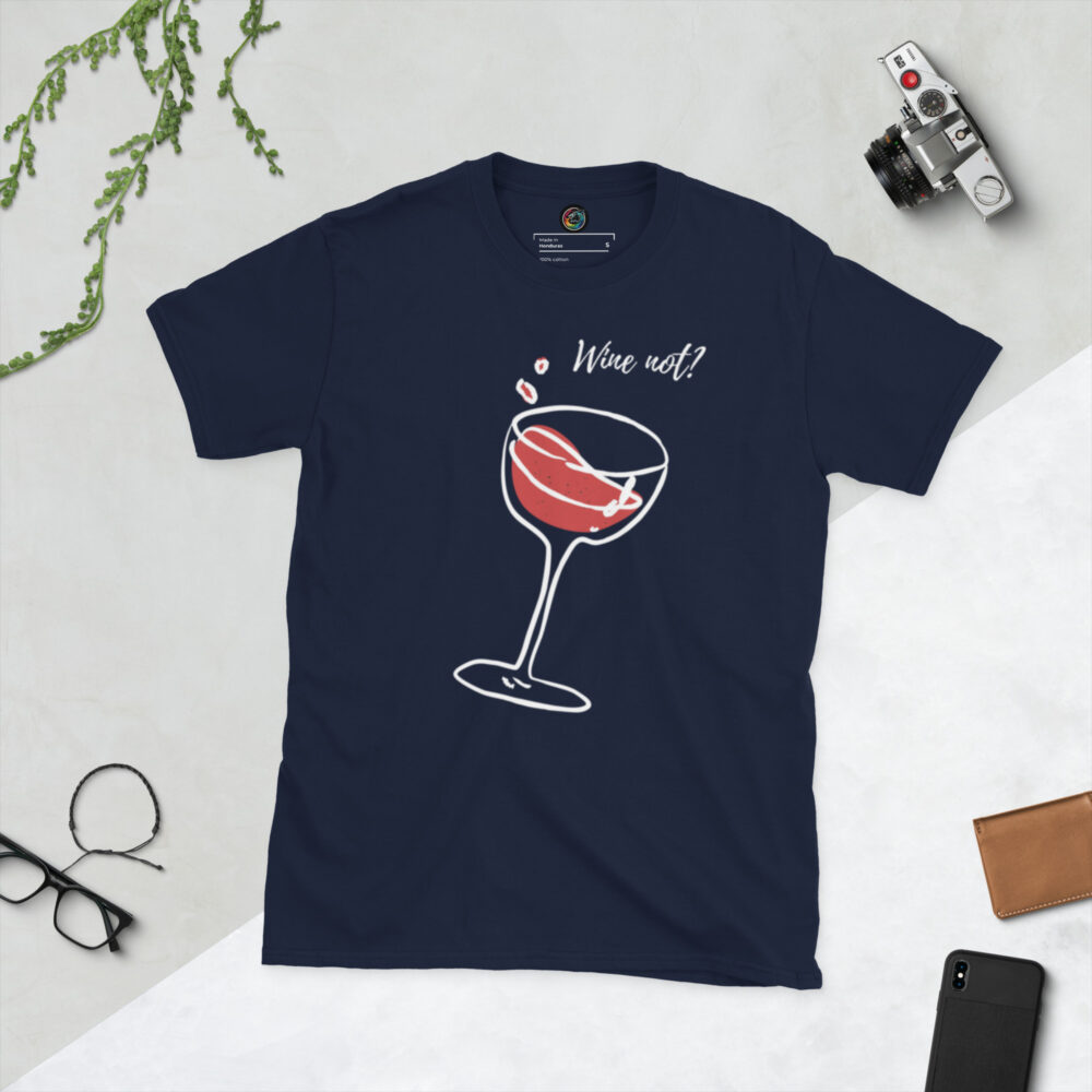 Kratka majica s natpisom "Wine not?" - Slika 2