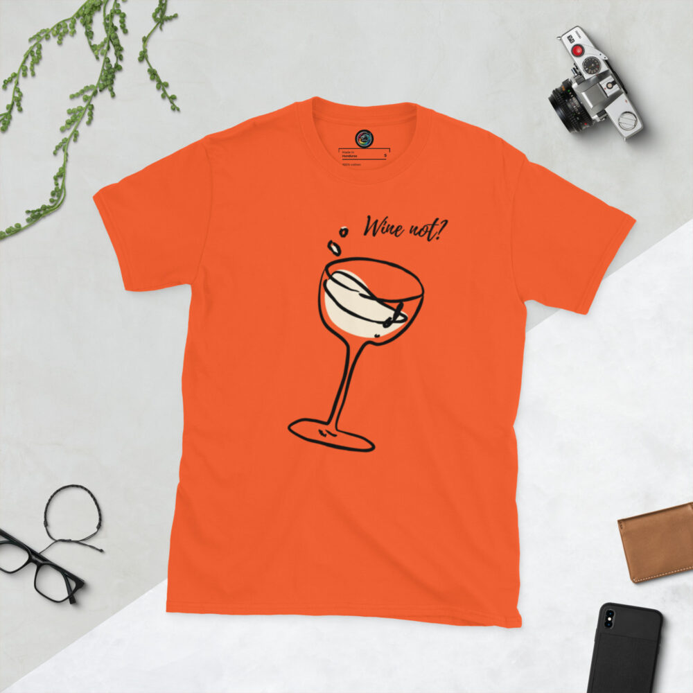 Kratka majica s natpisom "Wine not?" - Slika 10
