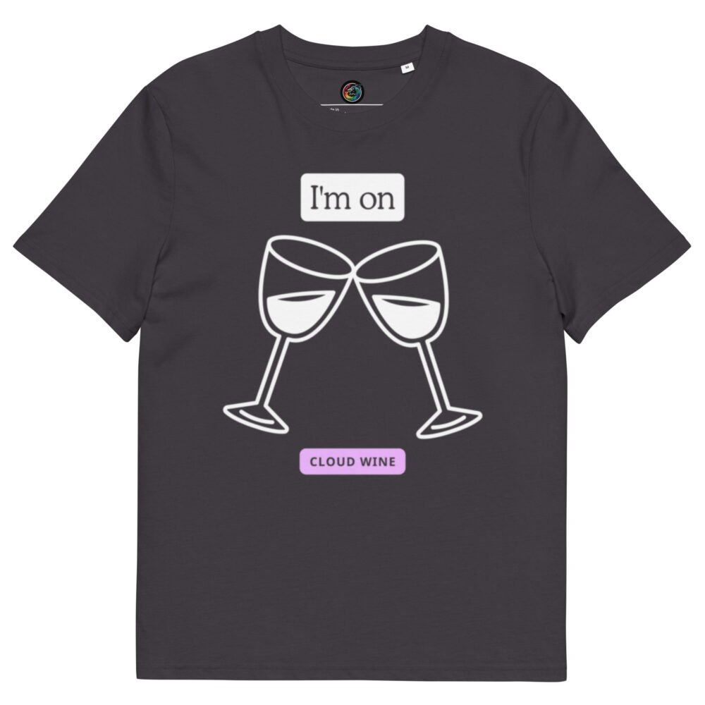 Kratka majica s natpisom "I'm on.....cloud wine" - organski pamuk - Slika 6