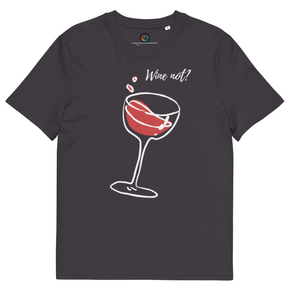 Kratka majica s natpisom "Wine not?"- organski pamuk - Slika 11