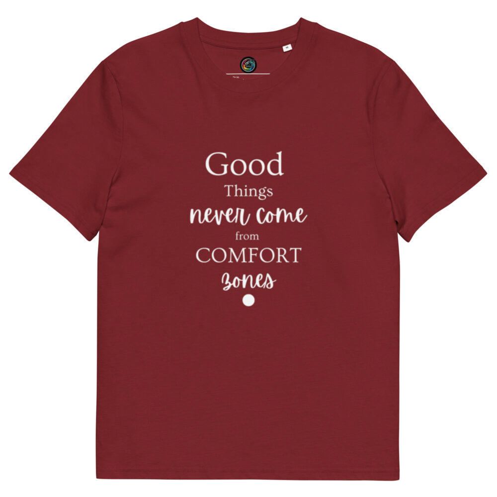 Kratka majica s natpisom "Good things never come from comfort zones" - organski pamuk - Slika 4