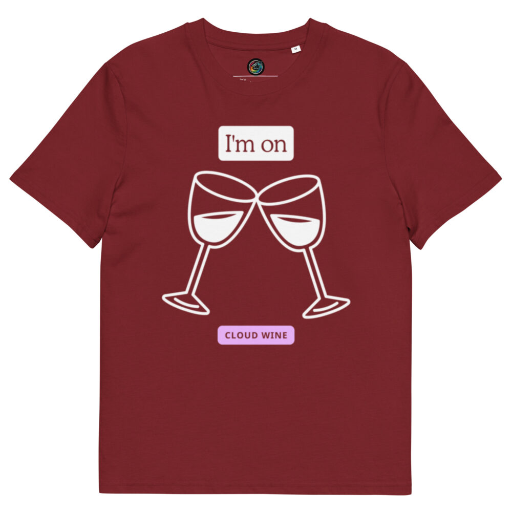 Kratka majica s natpisom "I'm on.....cloud wine" - organski pamuk - Slika 5