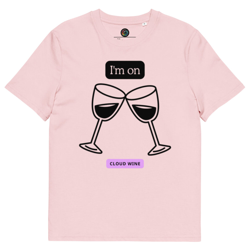 Kratka majica s natpisom "I'm on.....cloud wine" - organski pamuk - Slika 10