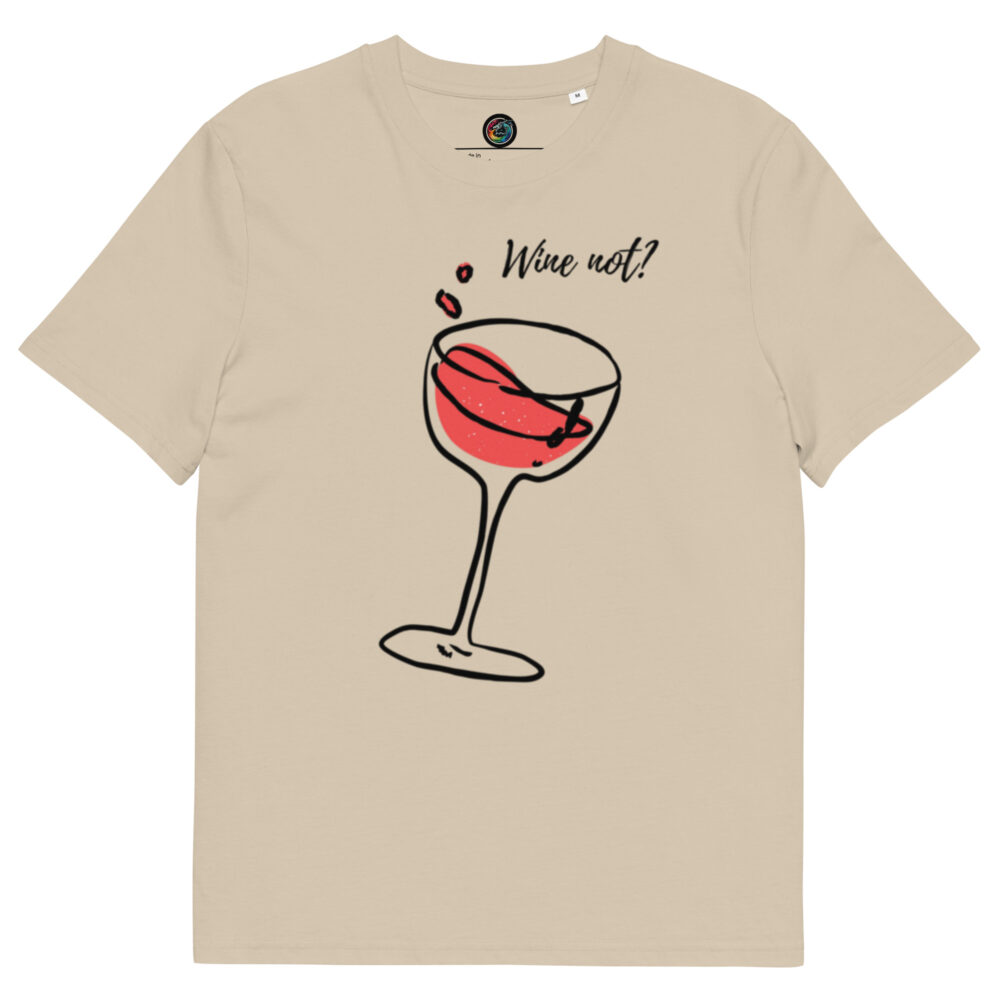 Kratka majica s natpisom "Wine not?"- organski pamuk - Slika 6