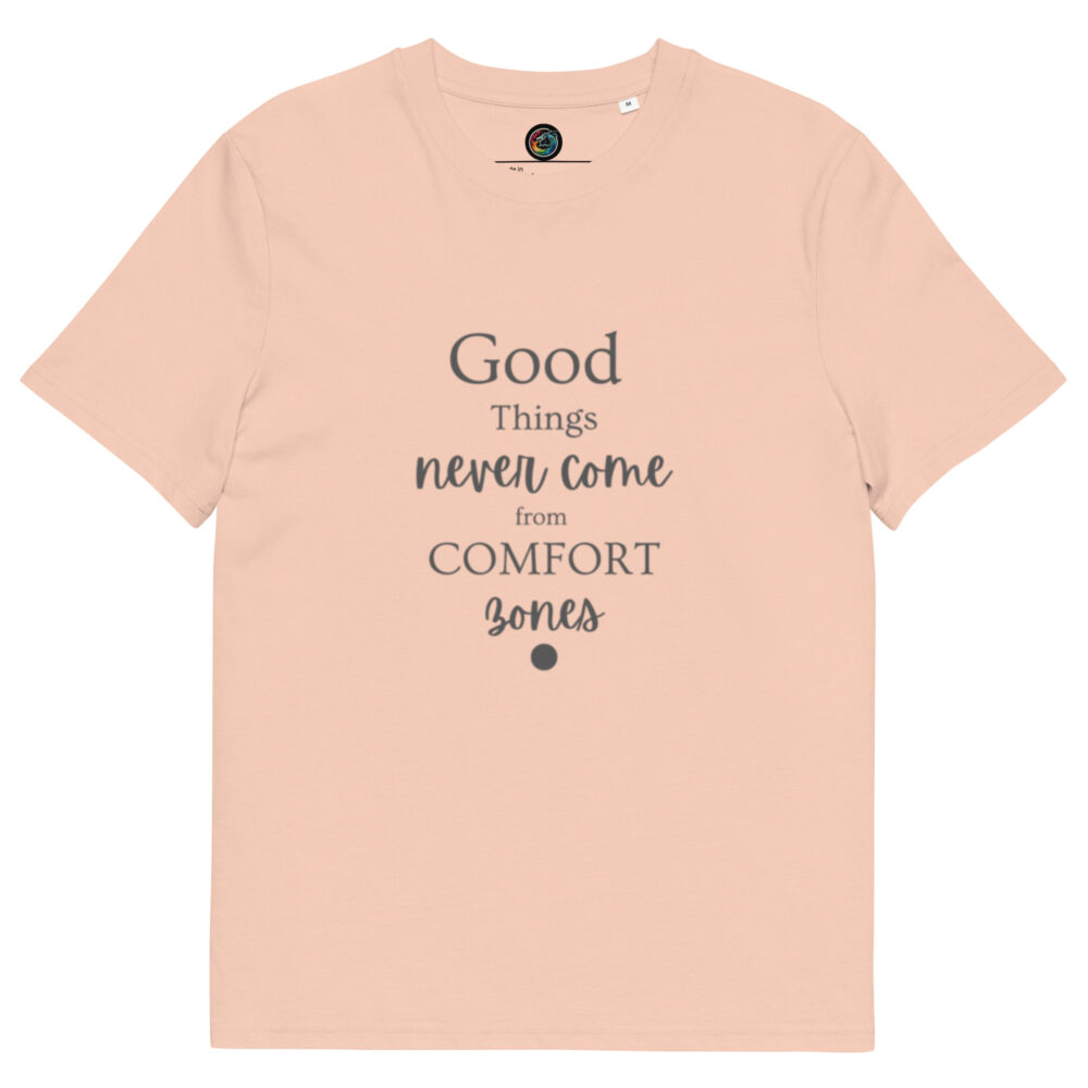 Kratka majica s natpisom "Good things never come from comfort zones" - organski pamuk - Slika 13