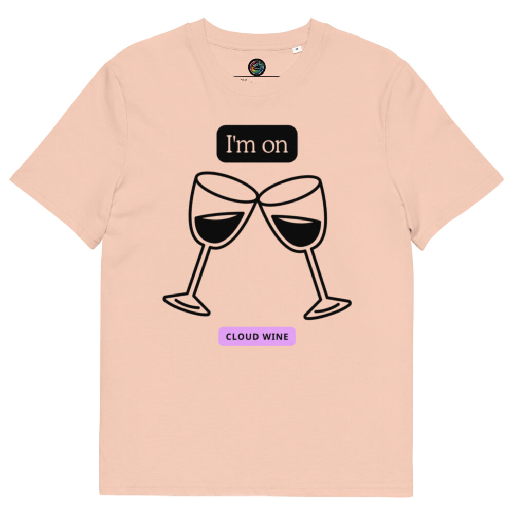 Kratka majica s natpisom "I'm on.....cloud wine" - organski pamuk - Slika 9