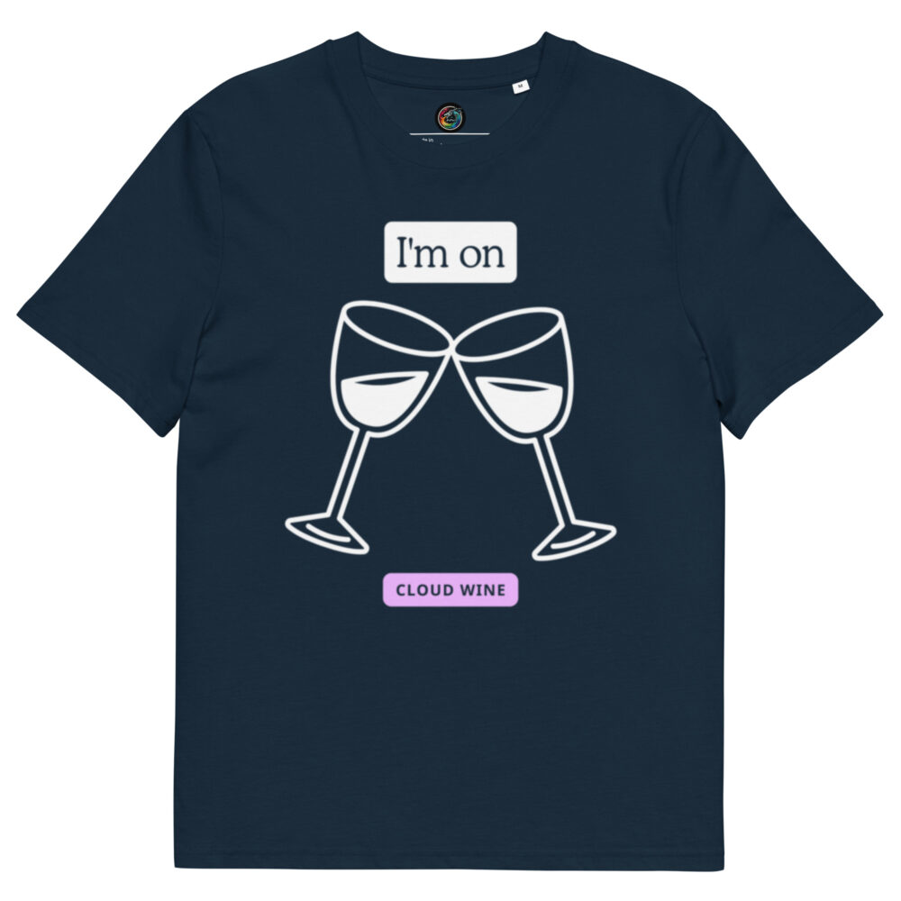 Kratka majica s natpisom "I'm on.....cloud wine" - organski pamuk - Slika 3