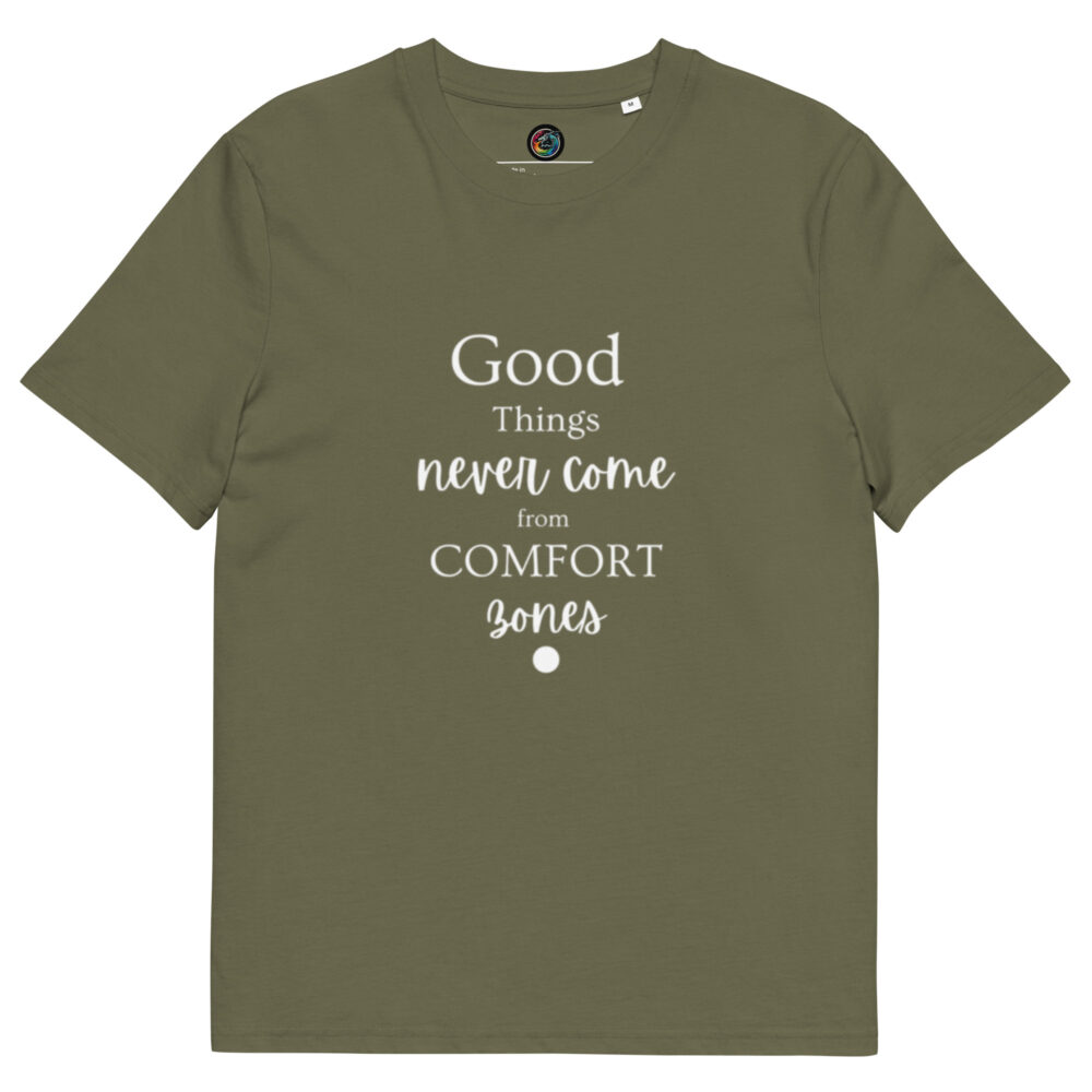 Kratka majica s natpisom "Good things never come from comfort zones" - organski pamuk - Slika 7