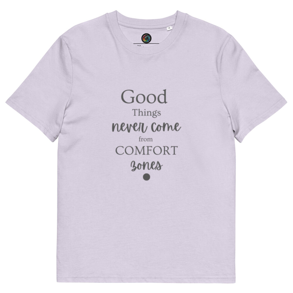 Kratka majica s natpisom "Good things never come from comfort zones" - organski pamuk - Slika 15