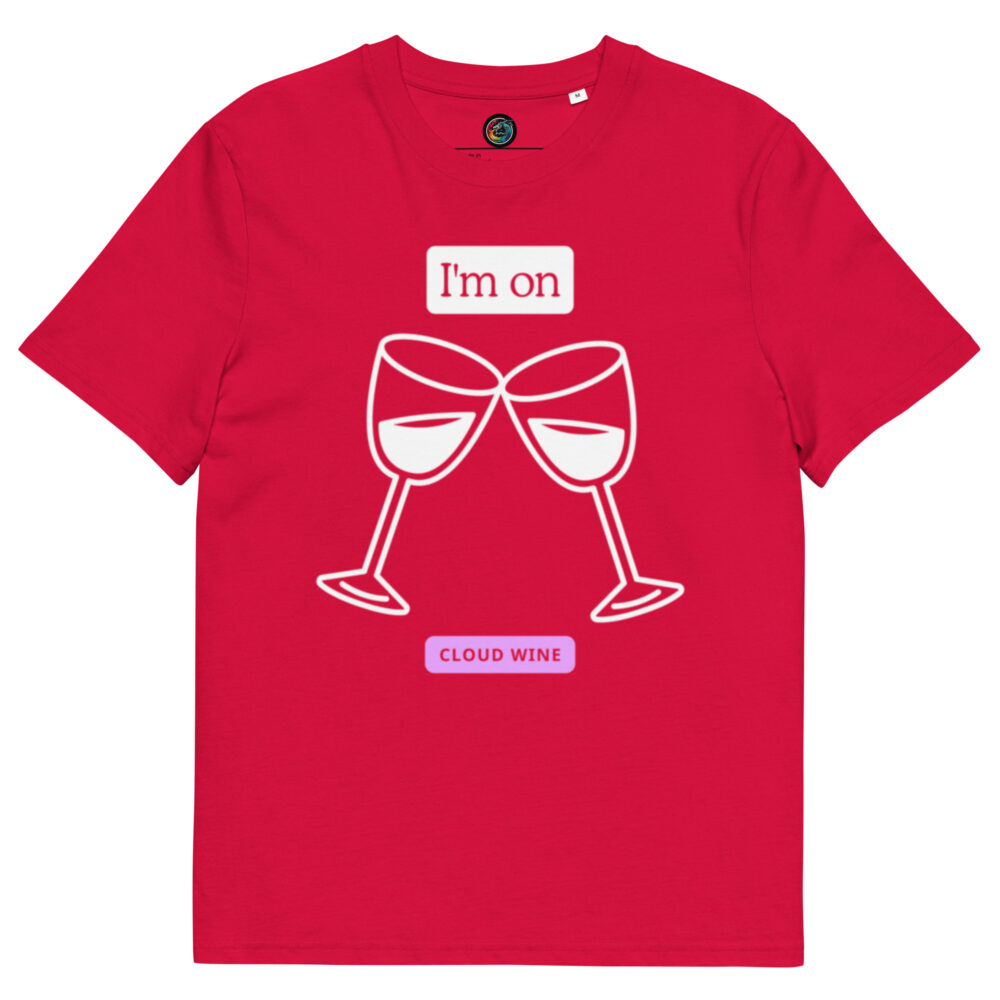 Kratka majica s natpisom "I'm on.....cloud wine" - organski pamuk - Slika 7