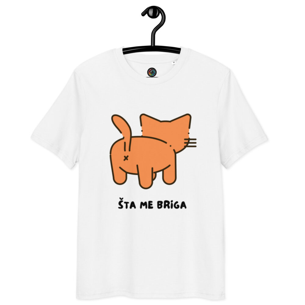 Kratka majica s natpisom "Šta me briga" - organski pamuk