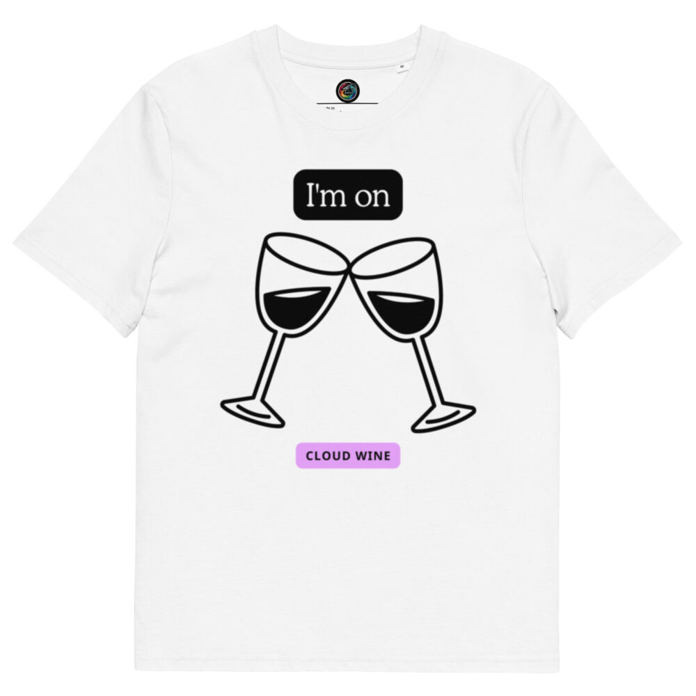 Kratka majica s natpisom "I'm on.....cloud wine" - organski pamuk - Slika 8