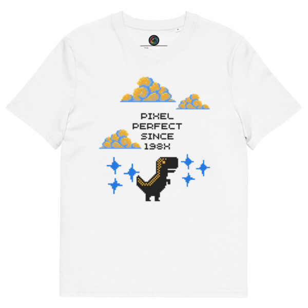 Kratka majica s natpisom "Pixel perfect since 198X" - organski pamuk