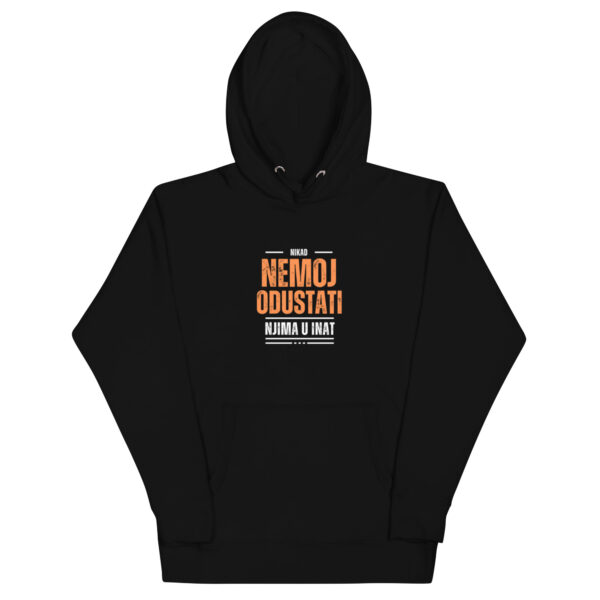 Hoodie s natpisom "Nikad nemoj odustati"