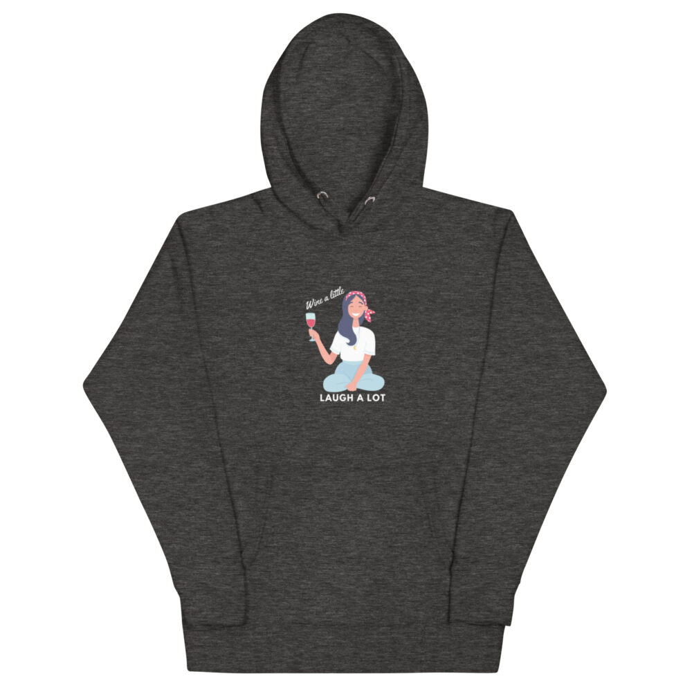 Hoodie s natpisom "Wine a little, laugh a lot" - Slika 13