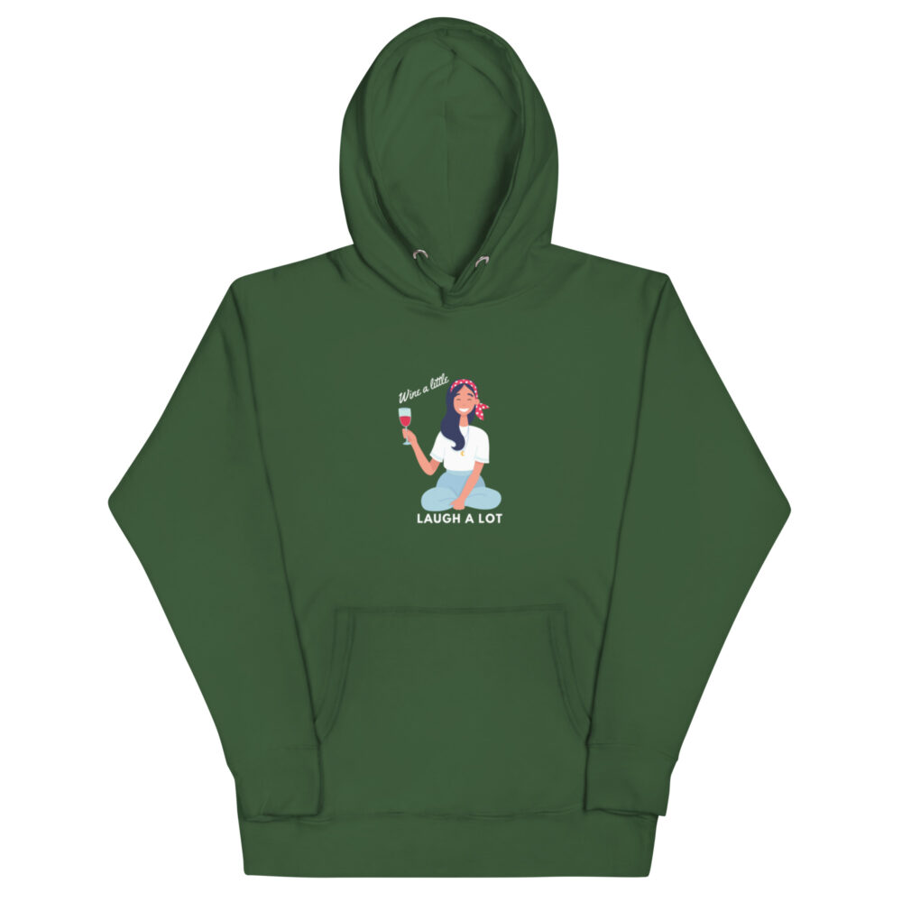 Hoodie s natpisom "Wine a little, laugh a lot" - Slika 10