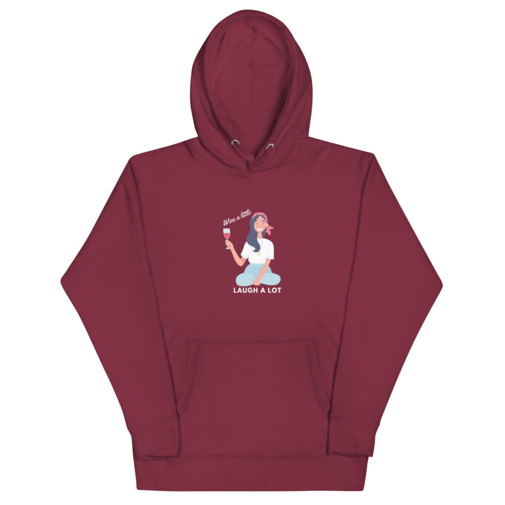 Hoodie s natpisom "Wine a little, laugh a lot" - Slika 14