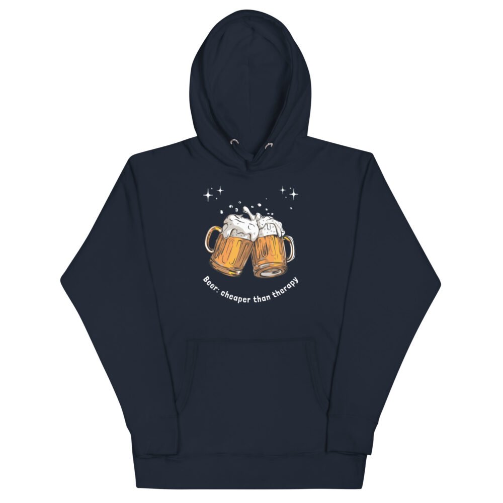 Hoodie s natpisom "Beer - cheaper than therapy" - Slika 2