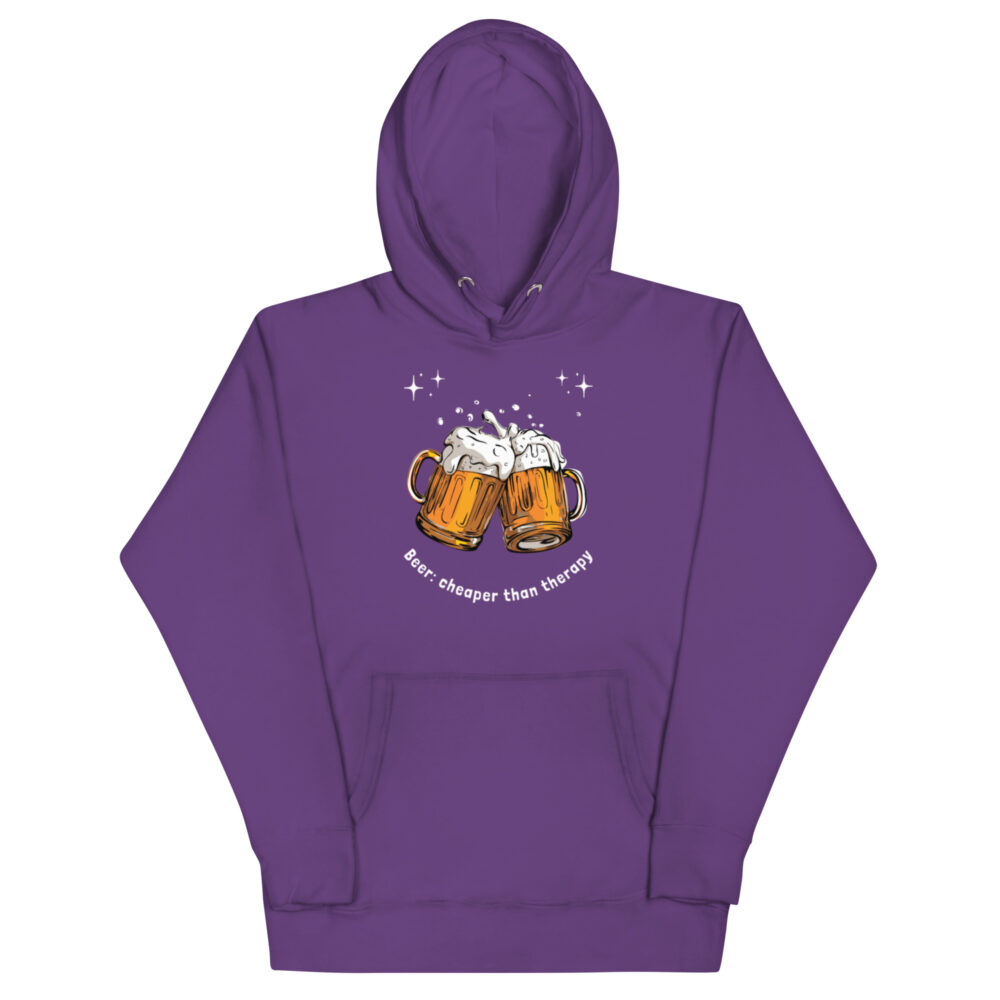 Hoodie s natpisom "Beer - cheaper than therapy" - Slika 7