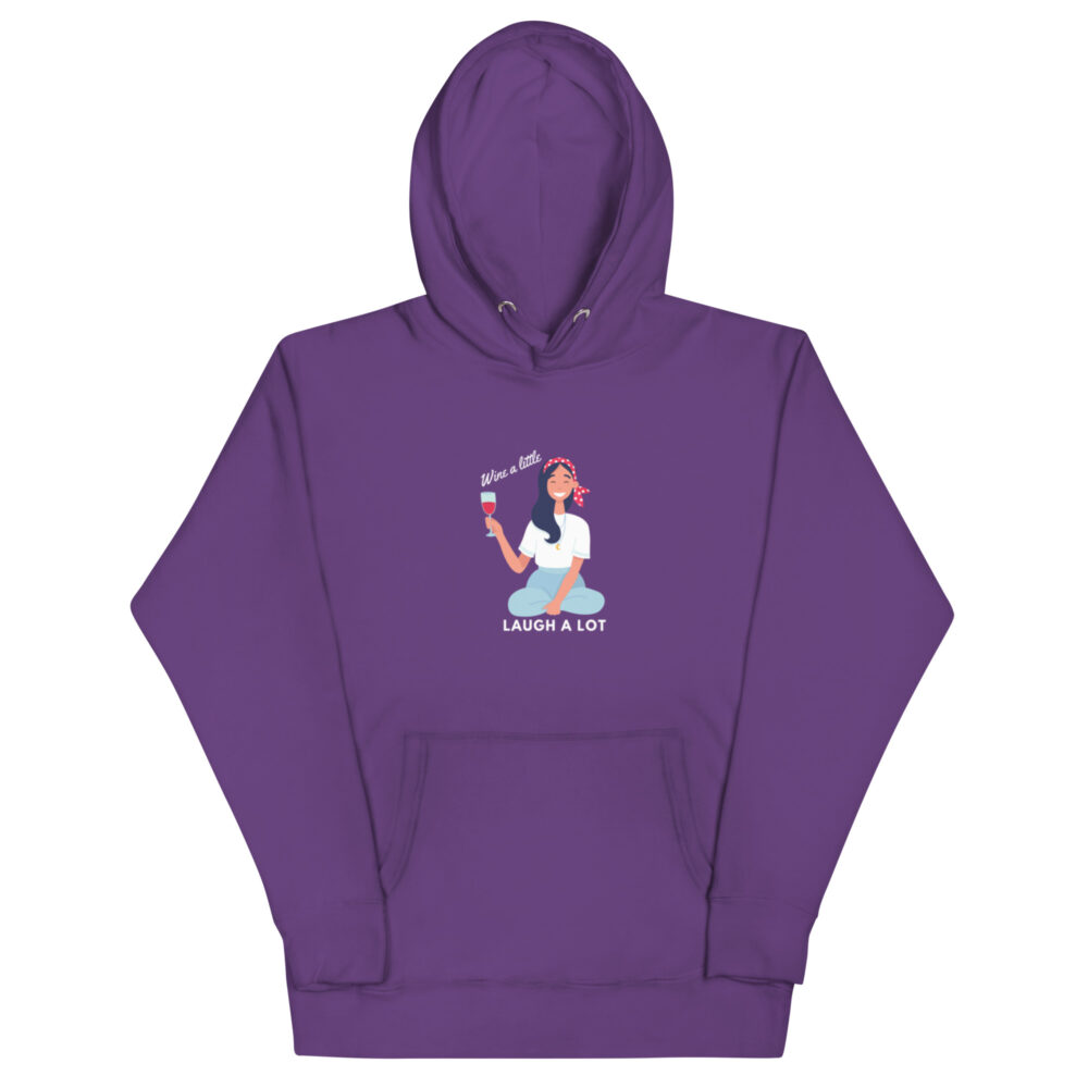 Hoodie s natpisom "Wine a little, laugh a lot" - Slika 11