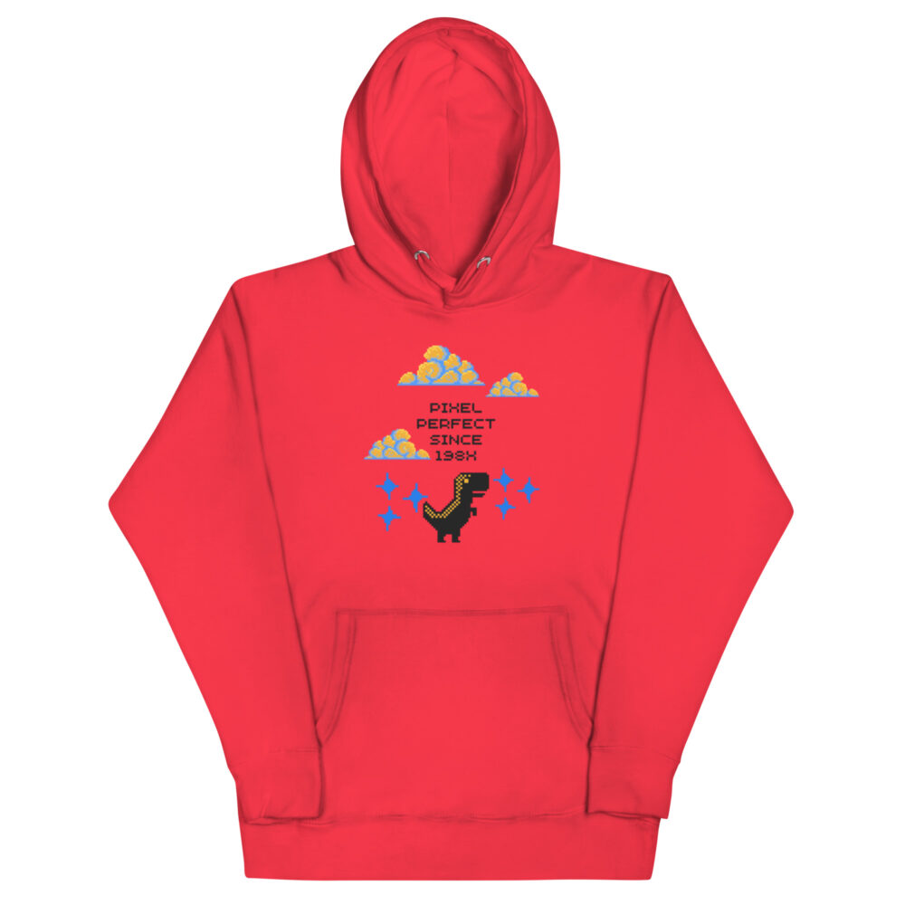 Hoodie s natpisom "Pixel perfect since 198X" - Slika 9