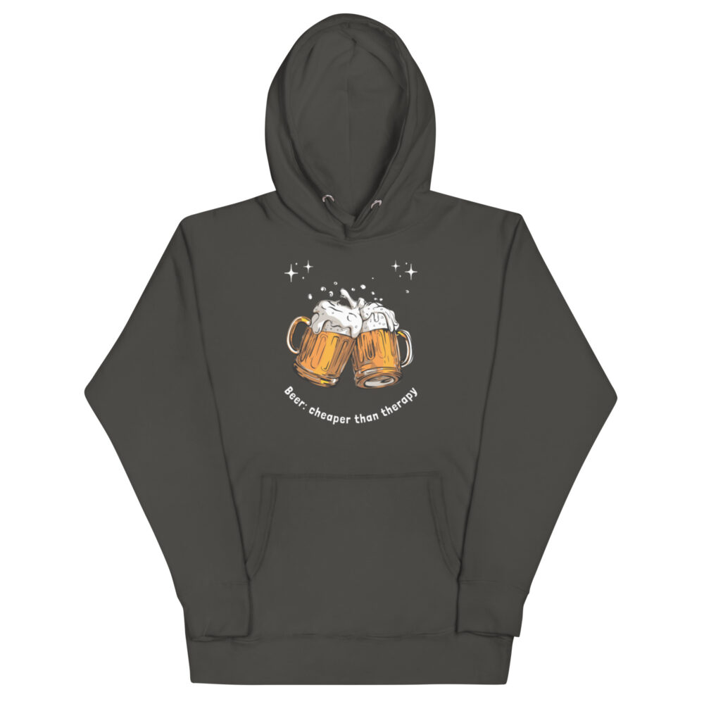 Hoodie s natpisom "Beer - cheaper than therapy" - Slika 5