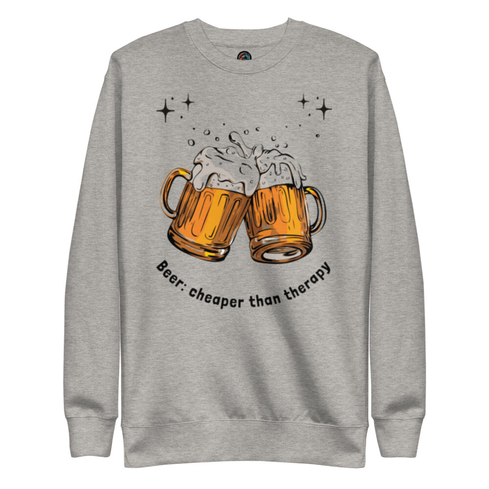 Dugačka majica s natpisom "Beer - cheaper than therapy"
