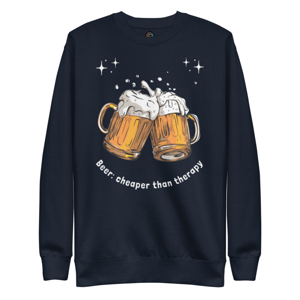 Dugačka majica s natpisom "Beer - cheaper than therapy" - Slika 3