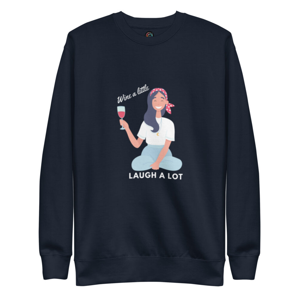 Dugačka majica s natpisom "Wine a little, laugh a lot"