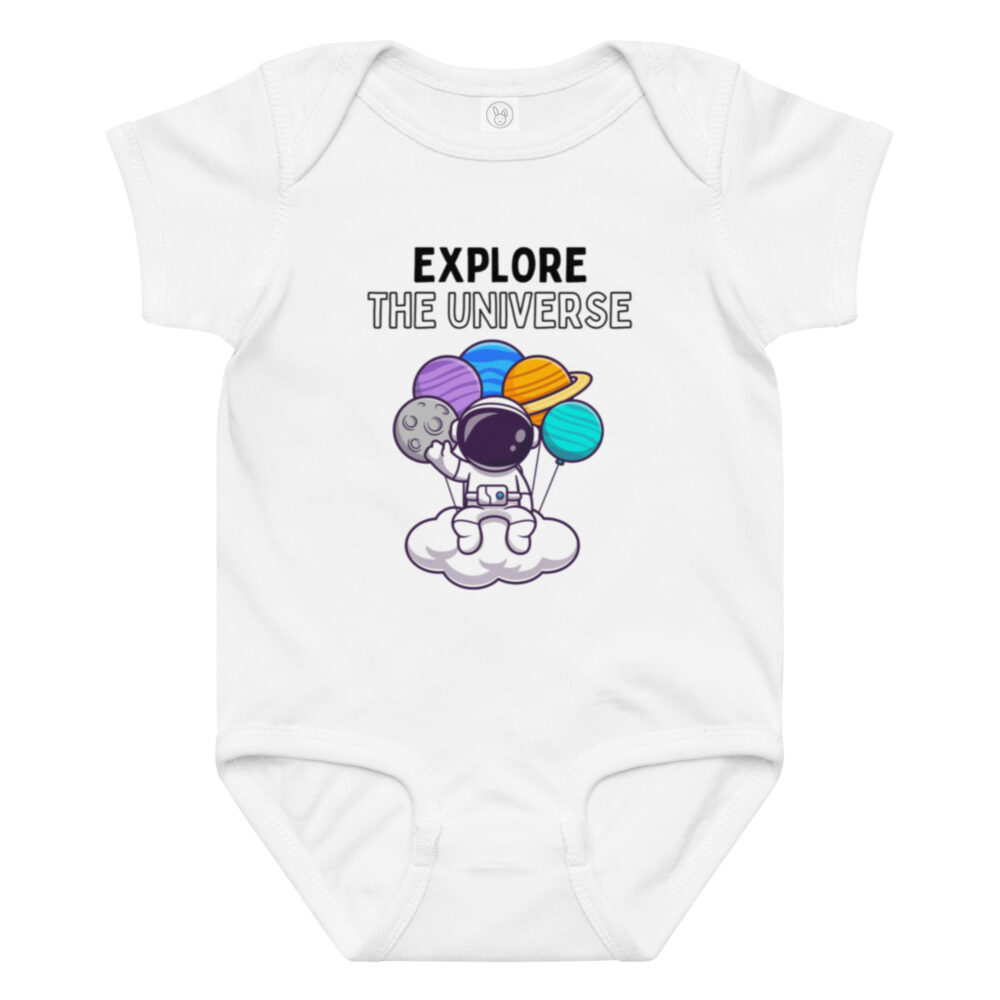 Bodi za bebe s natpisom "Explore the universe"