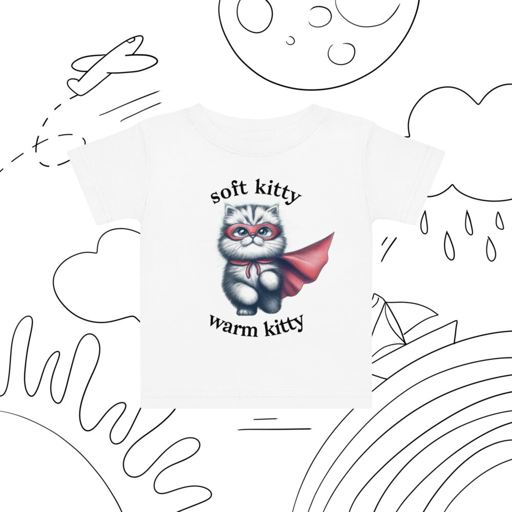 Majica za bebe s natpisom "soft kitty, warm kitty"