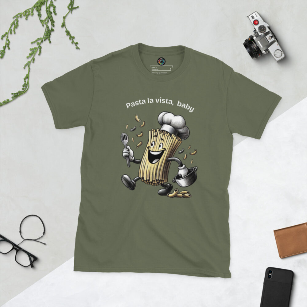 Kratka majica s natpisom "Pasta la vista, baby" - Slika 7