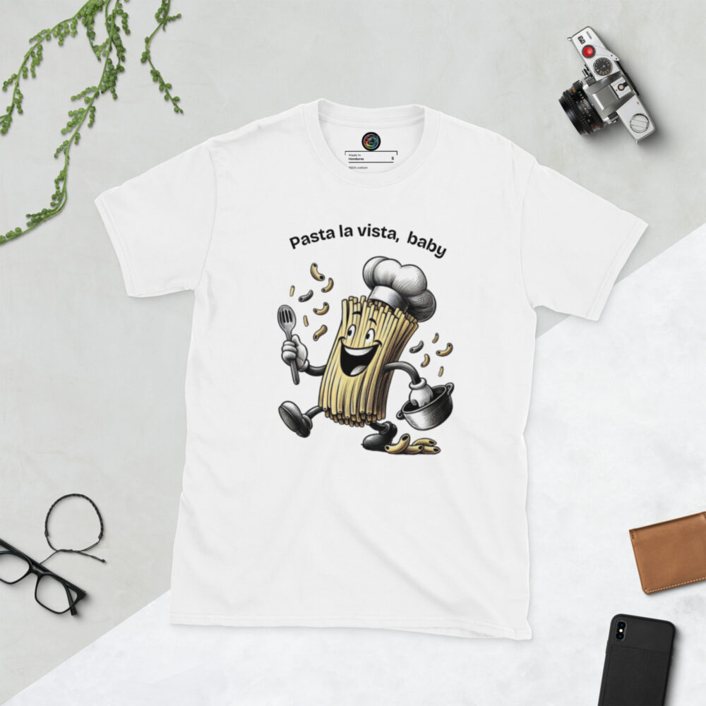 Kratka majica s natpisom "Pasta la vista, baby" - Slika 16