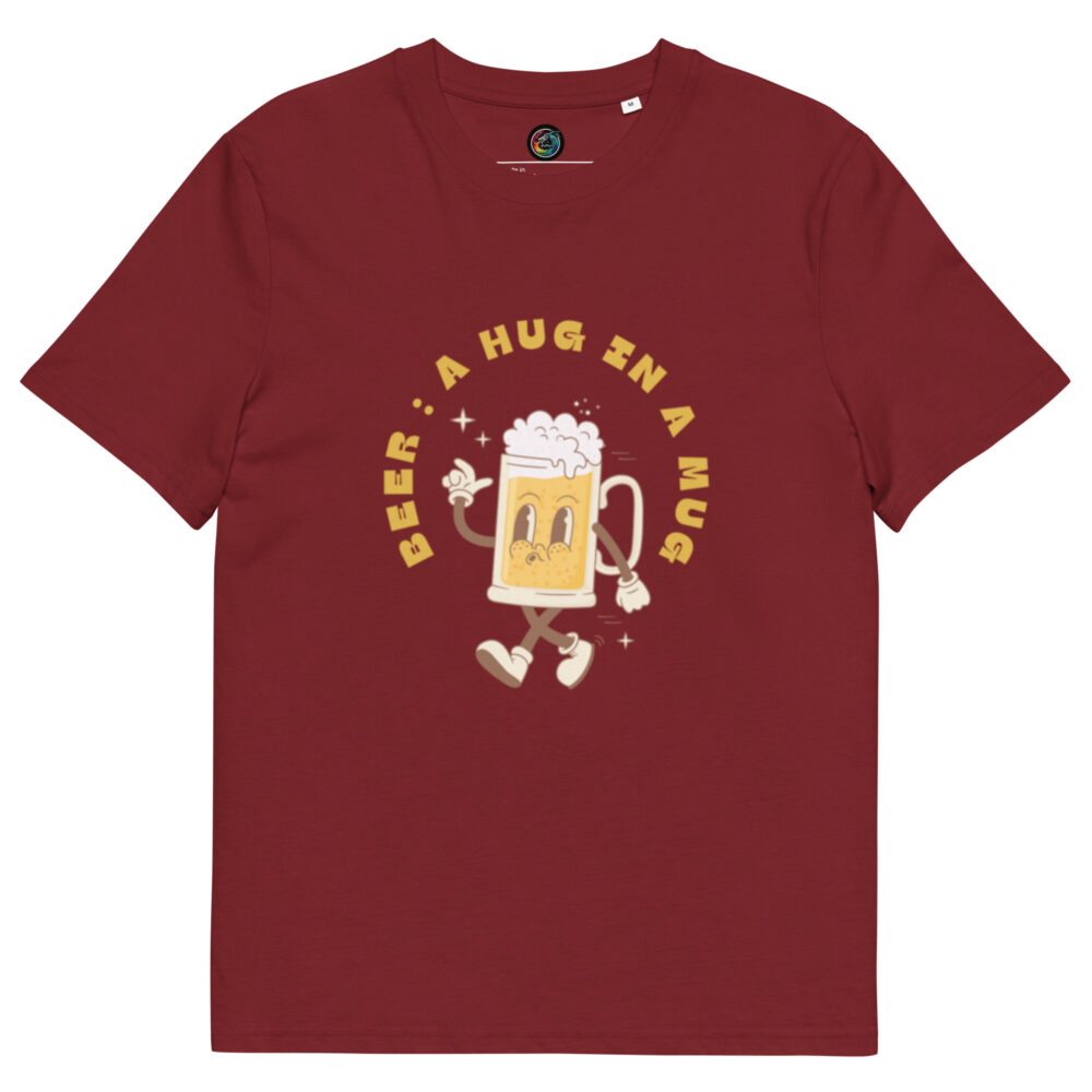 Kratka majica s natpisom "Beer - a hug in a mug" - organski pamuk - Slika 4