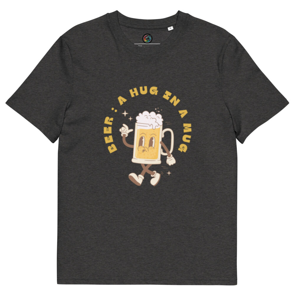 Kratka majica s natpisom "Beer - a hug in a mug" - organski pamuk - Slika 3