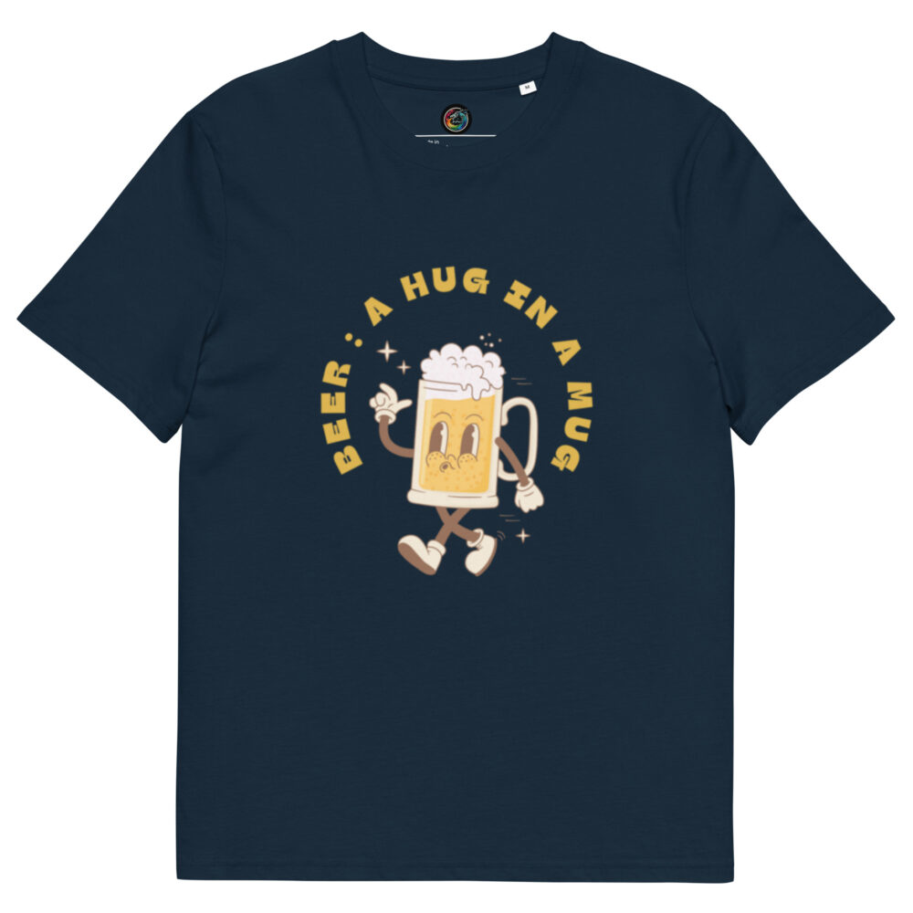 Kratka majica s natpisom "Beer - a hug in a mug" - organski pamuk - Slika 2