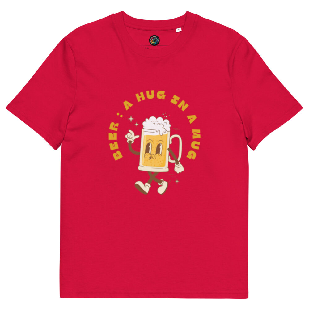 Kratka majica s natpisom "Beer - a hug in a mug" - organski pamuk - Slika 15