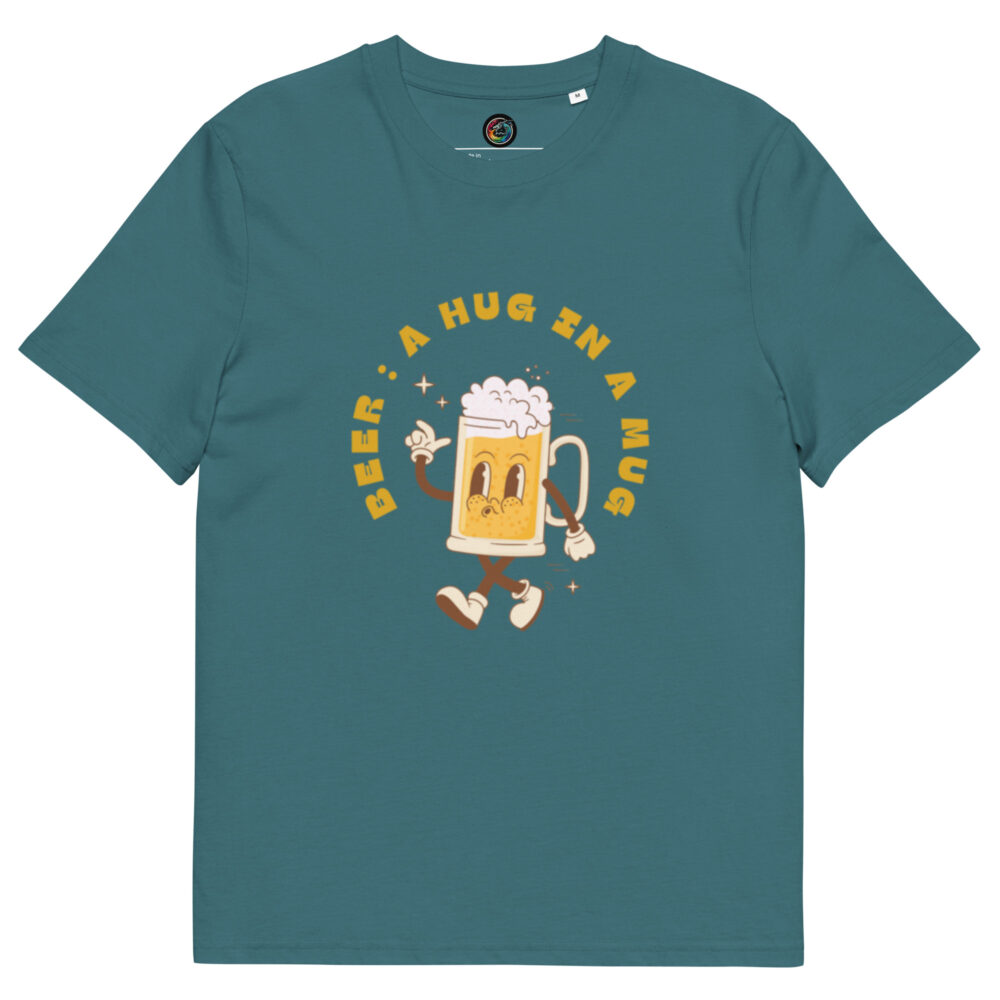 Kratka majica s natpisom "Beer - a hug in a mug" - organski pamuk - Slika 6