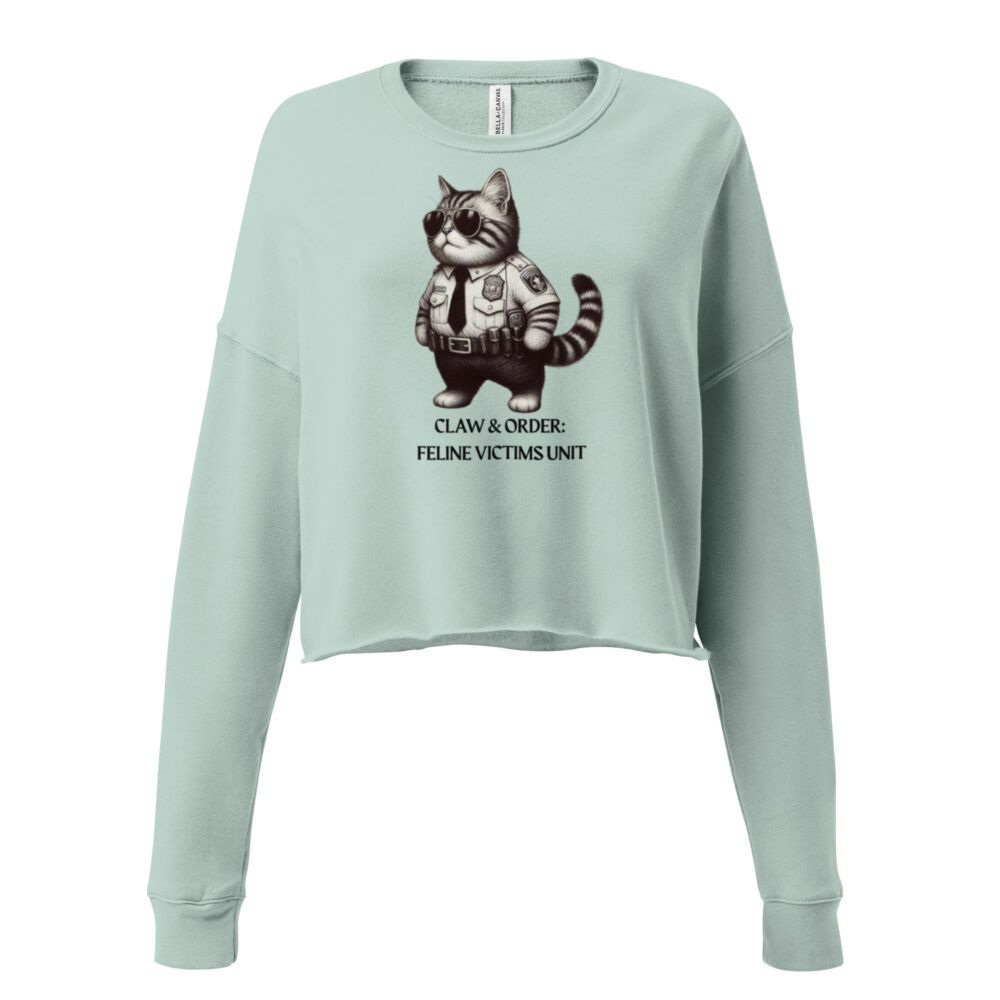 Crop top majica dugih rukava  "Claw & order: Feline victims unit" - Slika 3