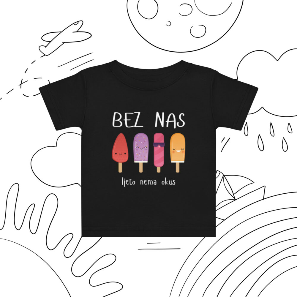 Kratka majica za bebe s natpisom “Bez nas ljeto nema okus” - Slika 2