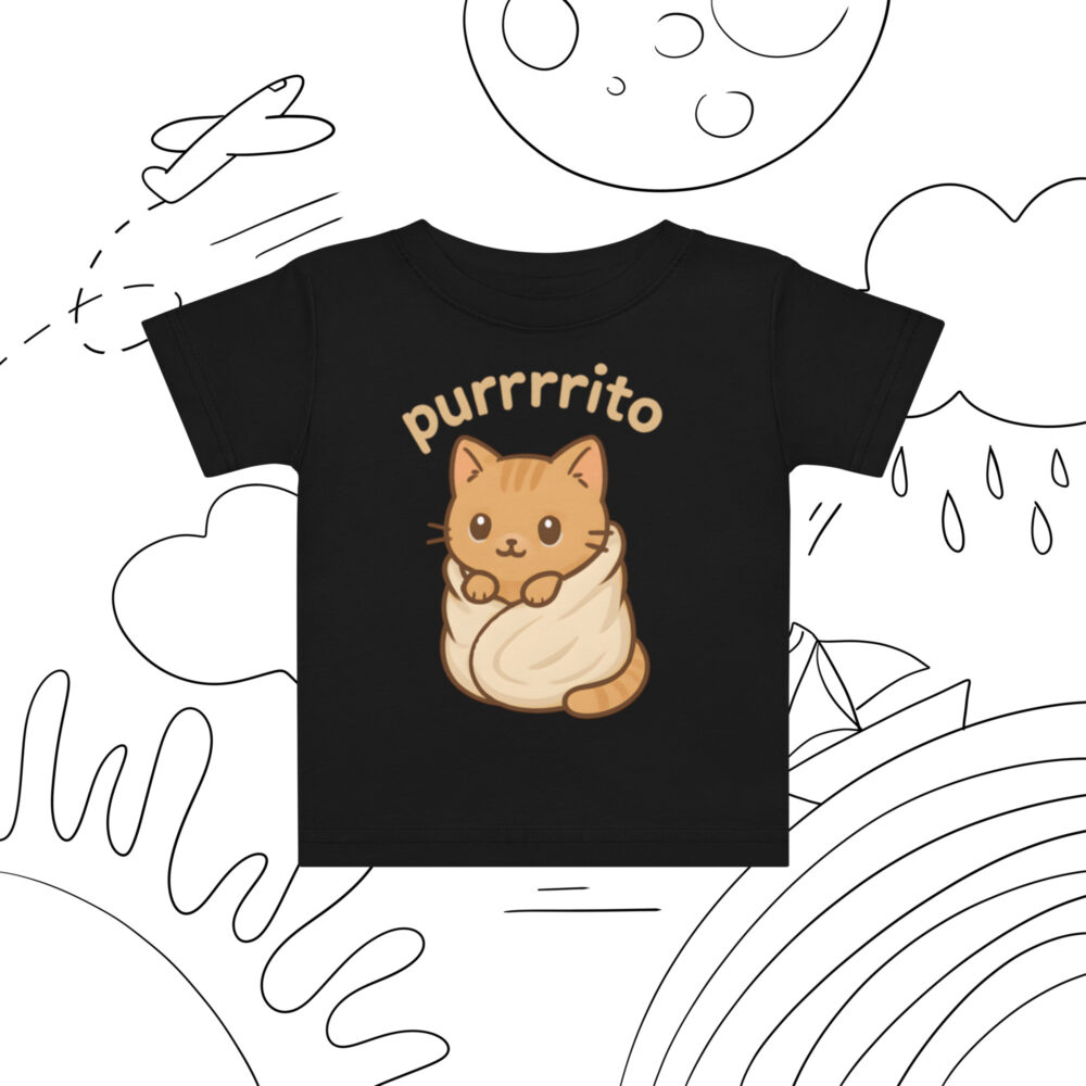 Kratka majica za bebe s natpisom “Purrrito” - Slika 2
