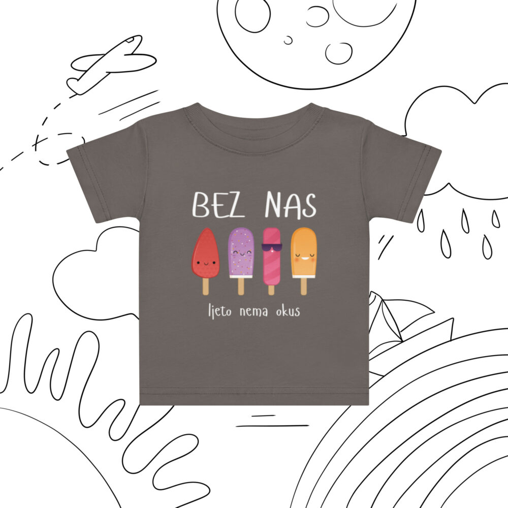 Kratka majica za bebe s natpisom “Bez nas ljeto nema okus” - Slika 4
