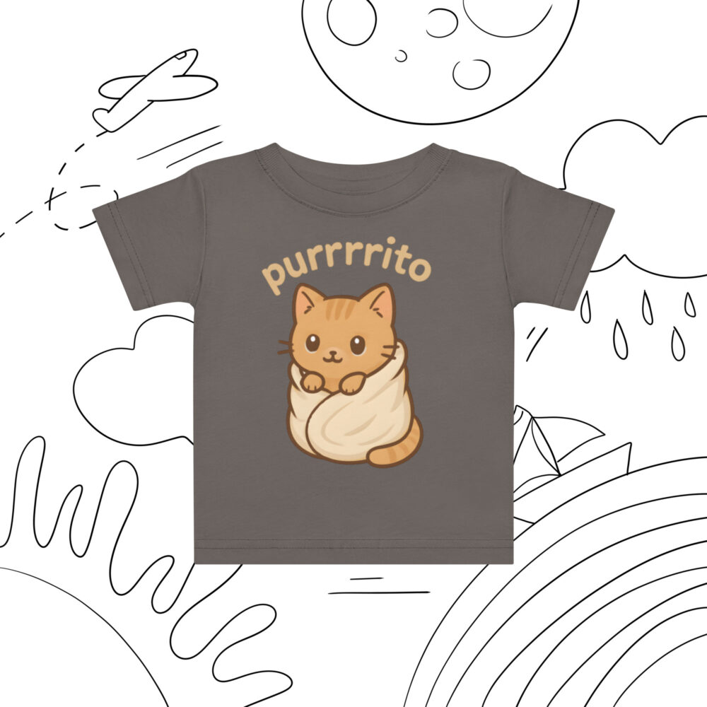 Kratka majica za bebe s natpisom “Purrrito” - Slika 4