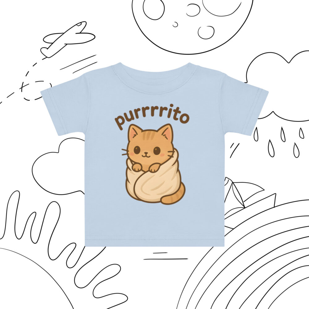 Kratka majica za bebe s natpisom “Purrrito” - Slika 5