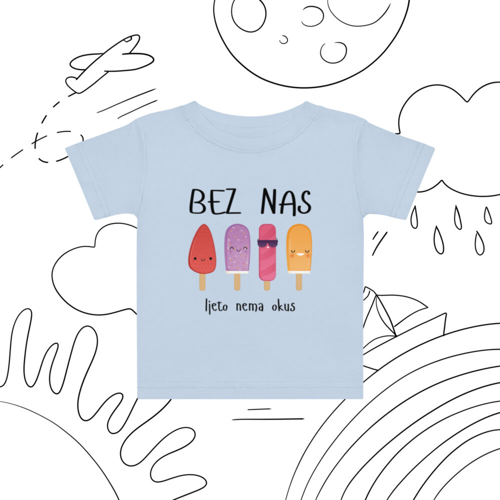 Kratka majica za bebe s natpisom “Bez nas ljeto nema okus” - Slika 5