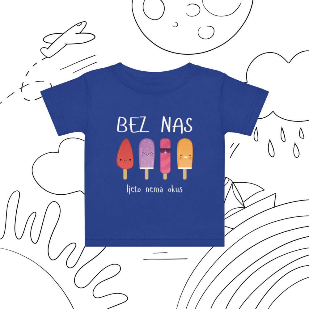 Kratka majica za bebe s natpisom “Bez nas ljeto nema okus” - Slika 3