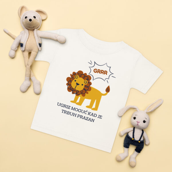 Kratka majica za bebe s natpisom “Ugriz moguć kad je trbuh prazan”