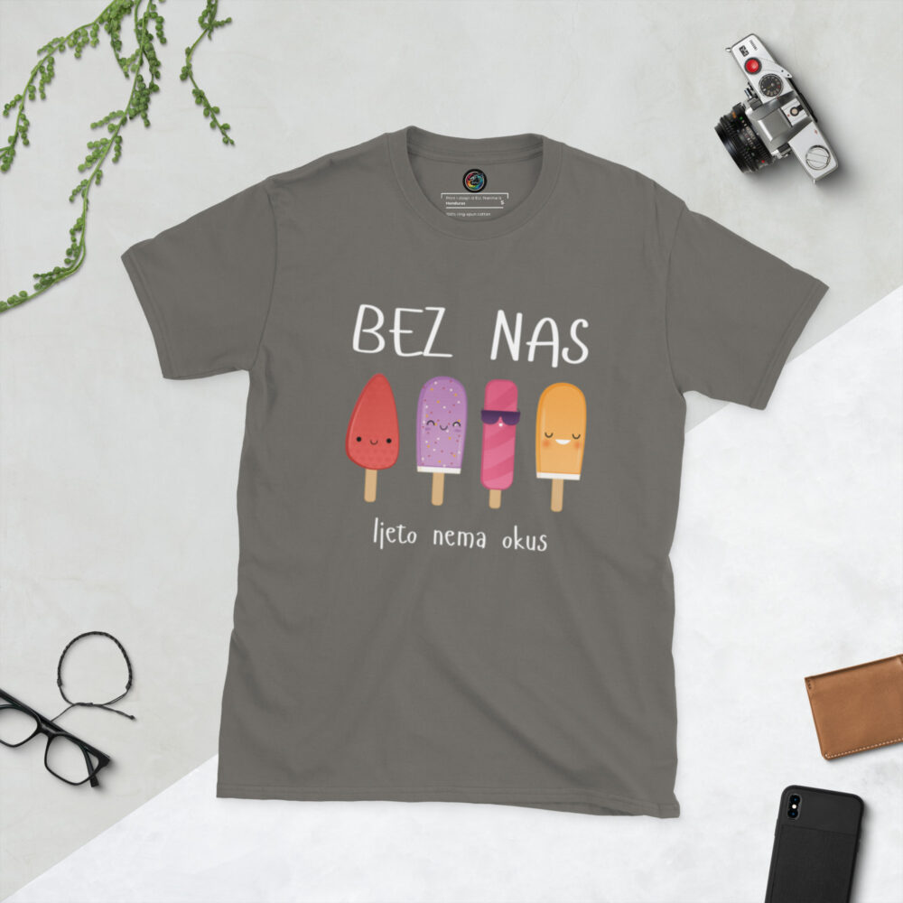 Kratka majica s natpisom "Bez nas, ljeto nema okus" - Slika 7