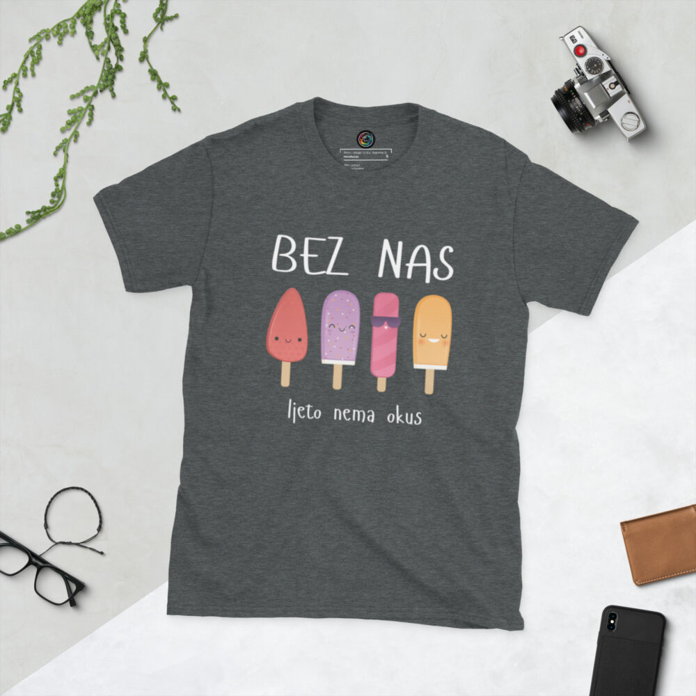 Kratka majica s natpisom "Bez nas, ljeto nema okus" - Slika 5