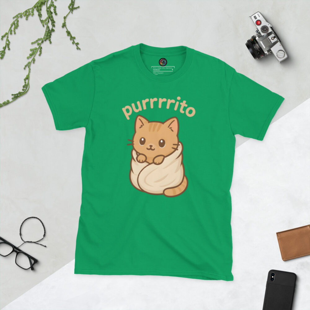 Kratka majica s natpisom "Purrito" - Slika 11